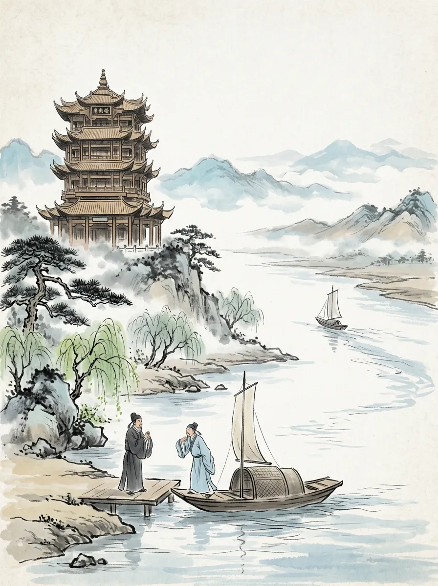 黄鹤楼送孟浩然之广陵